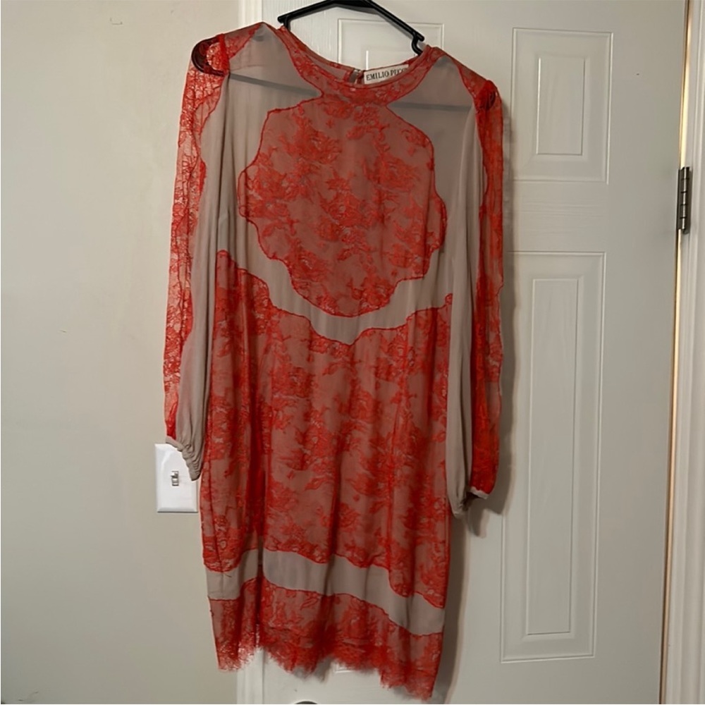 Emilio Pucci silk and lace dress 46/12